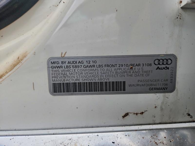 Продажа на аукционе авто 2011 Audi A8, vin: WAURVAFD0BN011706, номер лота: 66306536