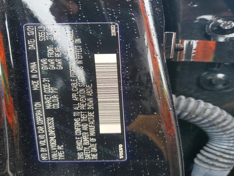 64093996 :رقم المزاد ، LVY062ML0NP263532 vin ، 2022 Volvo S90 مزاد بيع