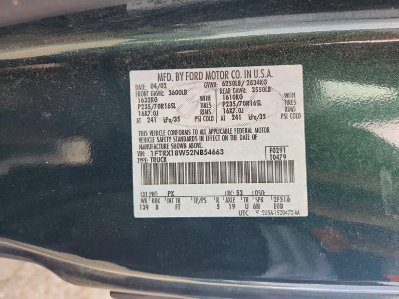 Aukcja sprzedaży 2002 Ford F150, vin: 1FTRX18W52NB54663, numer aukcji: 65891336