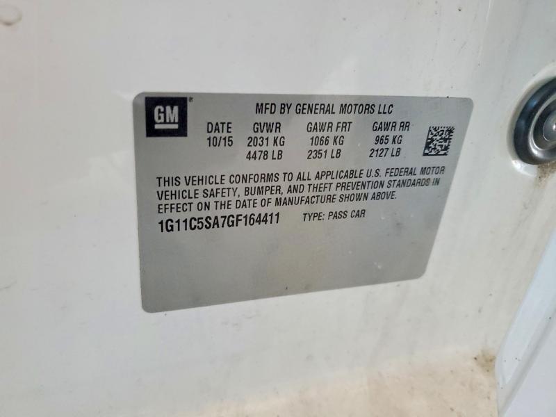 66377936 :رقم المزاد ، 1G11C5SA7GF164411 vin ، 2016 Chevrolet Malibu Limited مزاد بيع