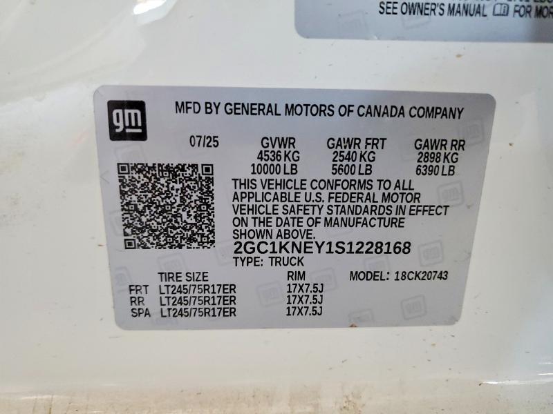 Продажа на аукционе авто 2025 Chevrolet Silverado, vin: 2GC1KNEY1S1228168, номер лота: 65820846