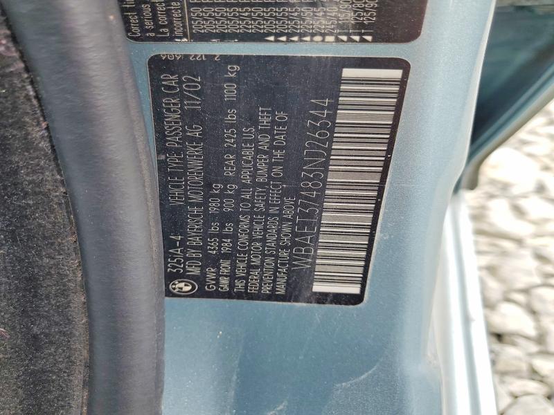 Продажа на аукционе авто 2003 Bmw 325, vin: WBAET37483NJ26344, номер лота: 64034966
