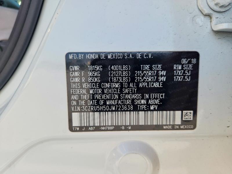 Aukcja sprzedaży 2018 Honda Hr-v, vin: 3CZRU5H50JM723638, numer aukcji: 62946566