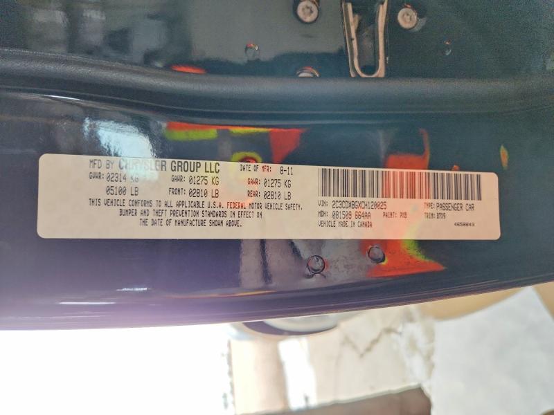 Продаж на аукціоні авто 2012 Dodge Charger, vin: 2C3CDXBGXCH120025, номер лоту: 66383426