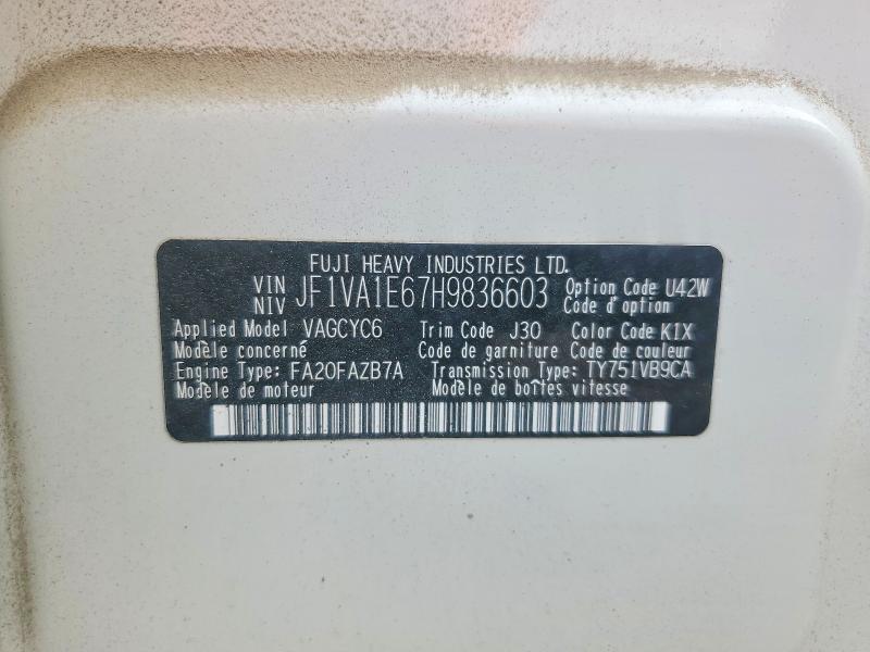 Продажа на аукционе авто 2017 Subaru Wrx, vin: JF1VA1E67H9836603, номер лота: 63491446