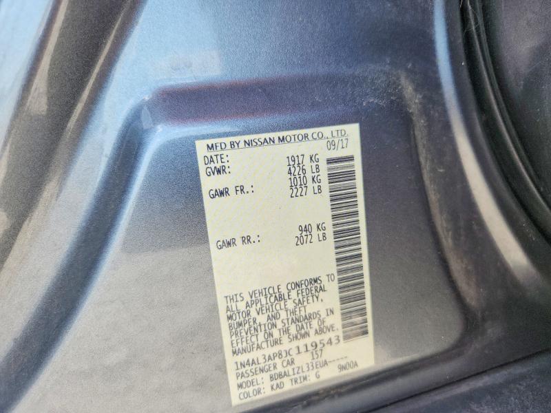 Продажа на аукционе авто 2018 Nissan Altima, vin: 1N4AL3AP8JC119543, номер лота: 66955646