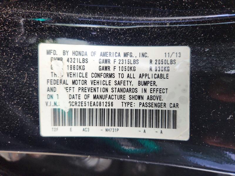 Продаж на аукціоні авто 2014 Honda Accord, vin: 1HGCR2E51EA081256, номер лоту: 66000416