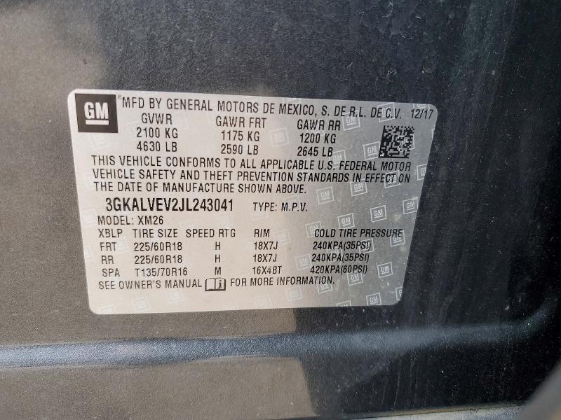 66710116 :رقم المزاد ، 3GKALVEV2JL243041 vin ، 2018 Gmc Terrain مزاد بيع