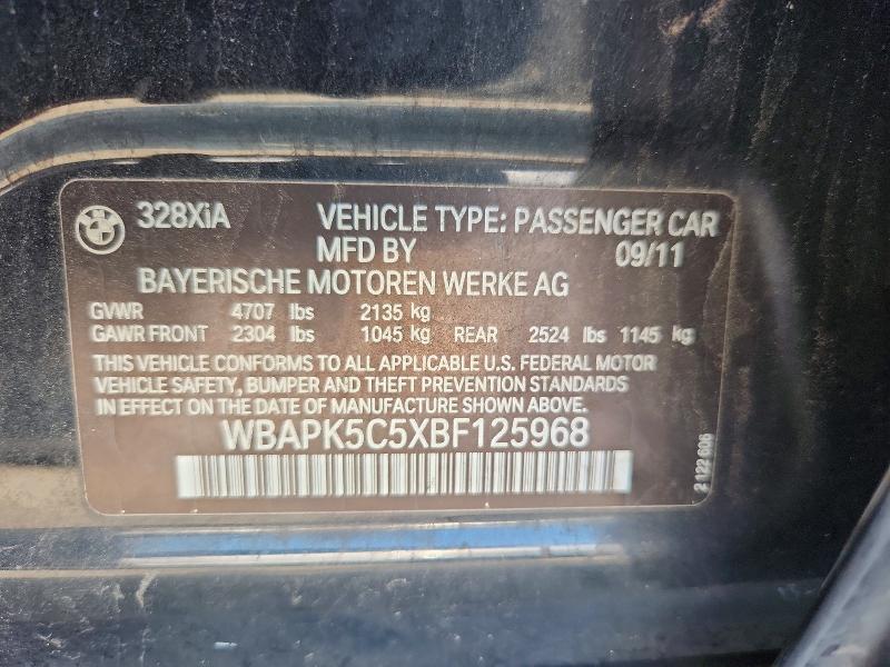 Aukcja sprzedaży 2011 Bmw 328, vin: WBAPK5C5XBF125968, numer aukcji: 64766036