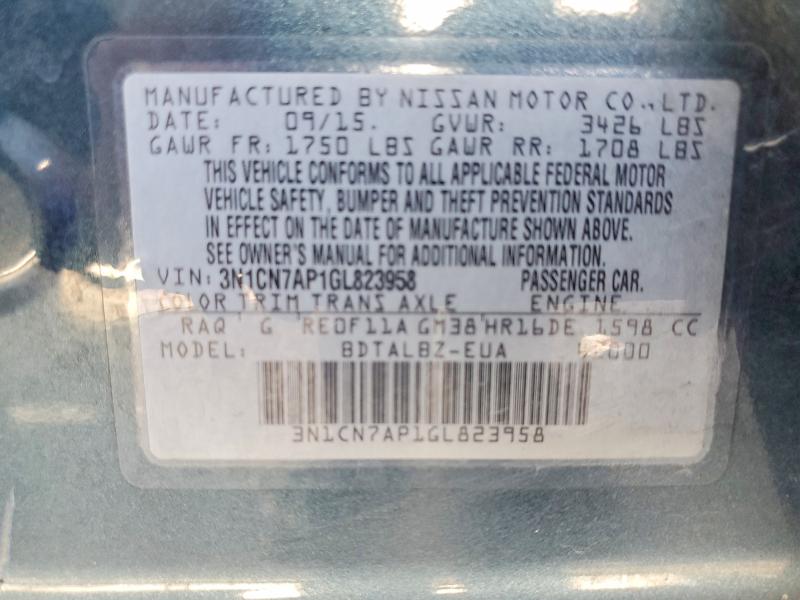 Продаж на аукціоні авто 2016 Nissan Versa, vin: 3N1CN7AP1GL823958, номер лоту: 64448176