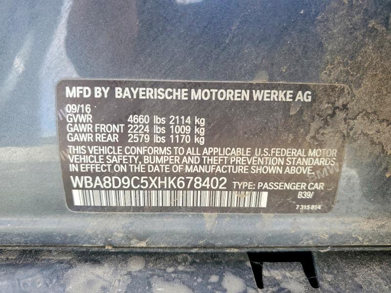 65400036 :رقم المزاد ، WBA8D9C5XHK678402 vin ، 2017 Bmw 330 مزاد بيع