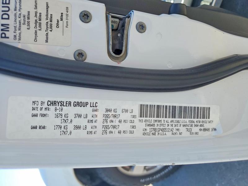 63324306 :رقم المزاد ، 1D7RB1GP4BS512142 vin ، 2011 Dodge Ram 1500 مزاد بيع