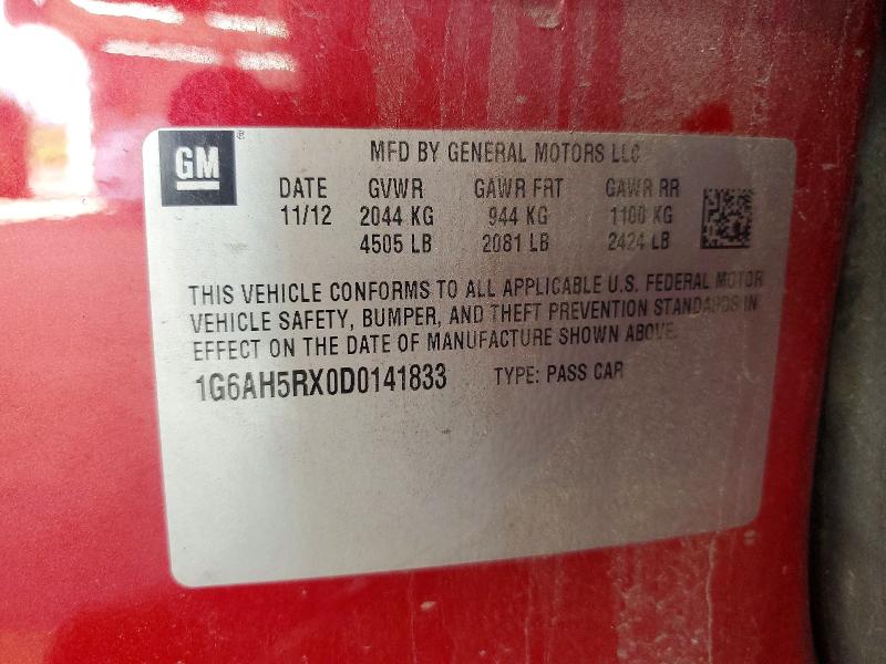 Продажа на аукционе авто 2013 Cadillac Ats, vin: 1G6AH5RX0D0141833, номер лота: 63709536