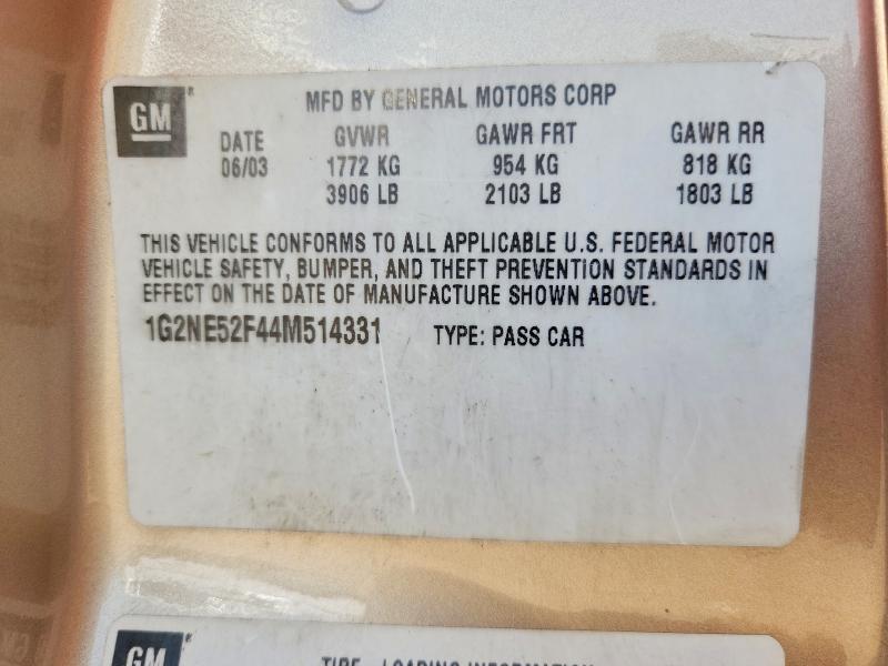Aukcja sprzedaży 2004 Pontiac Grand Am, vin: 1G2NE52F44M514331, numer aukcji: 66438766