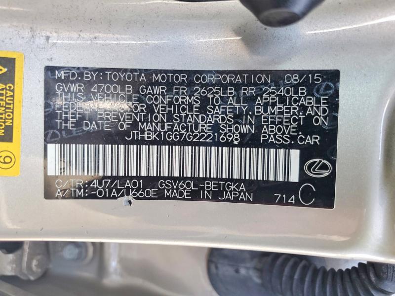 Продаж на аукціоні авто 2016 Lexus Es, vin: JTHBK1GG7G2221698, номер лоту: 64282556