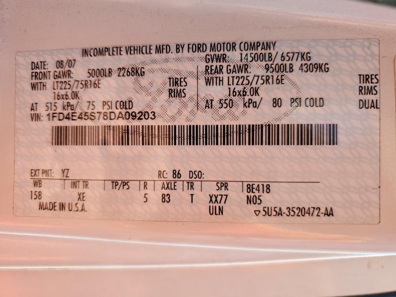 Продаж на аукціоні авто 2008 Ford Unknown, vin: 1FD4E45S78DA09203, номер лоту: 65362506