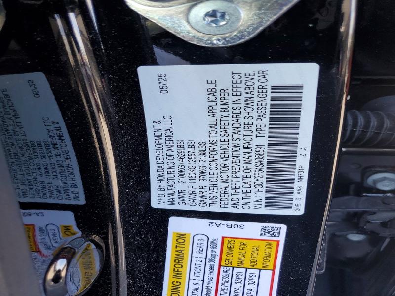 Aukcja sprzedaży 2025 Honda Accord, vin: 1HGCY2F54SA056591, numer aukcji: 66748026