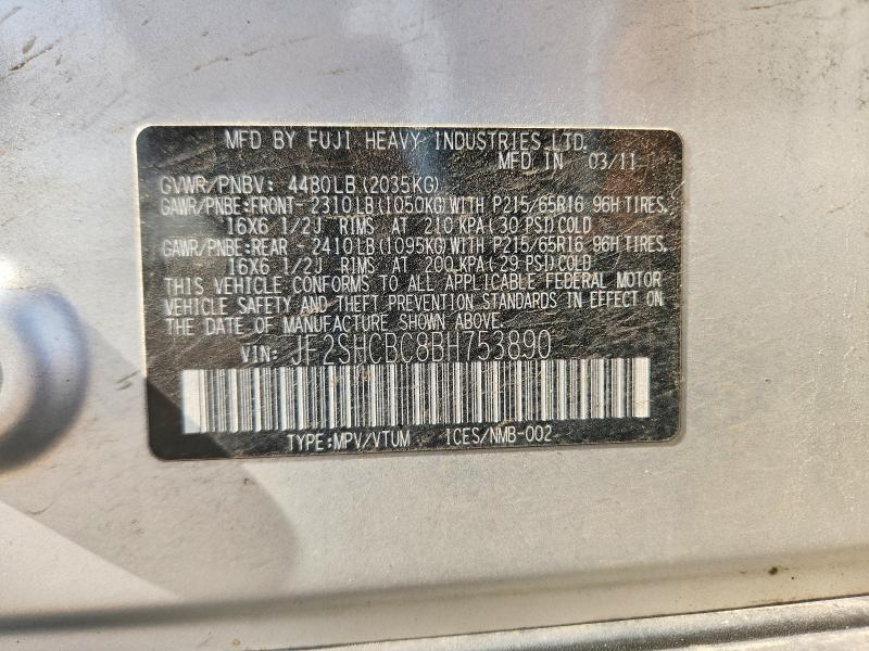 Продажа на аукционе авто 2011 Subaru Forester, vin: JF2SHCBC8BH753890, номер лота: 66258566