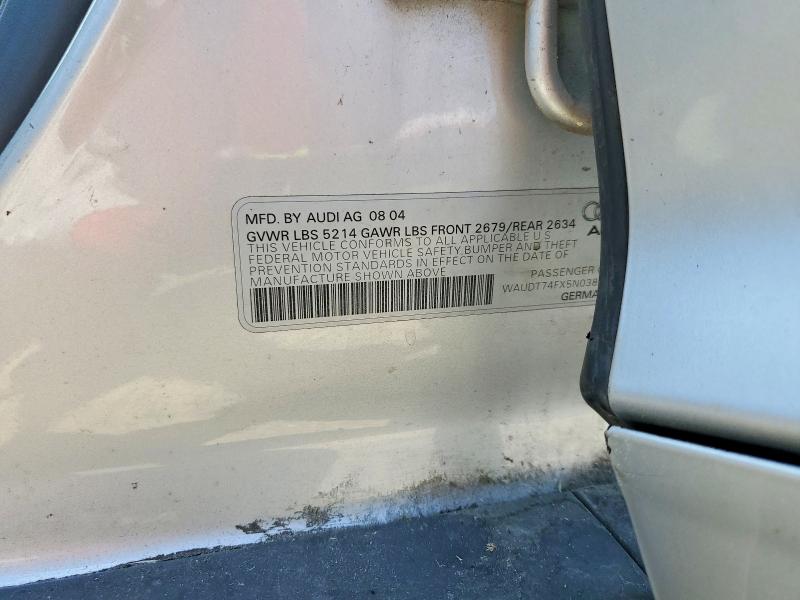 64167576 :رقم المزاد ، WAUDT74FX5N038553 vin ، 2005 Audi A6 مزاد بيع