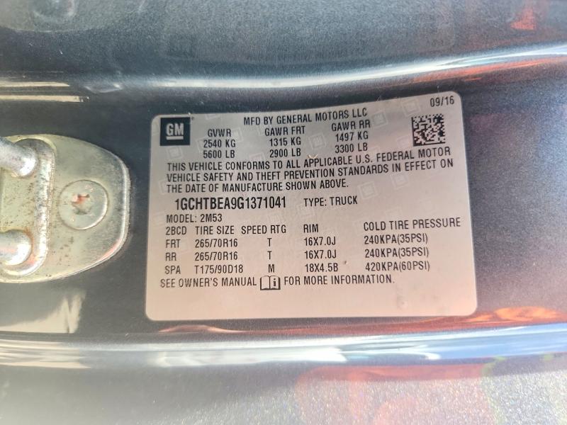 64032536 :رقم المزاد ، 1GCHTBEA9G1371041 vin ، 2016 Chevrolet Colorado مزاد بيع
