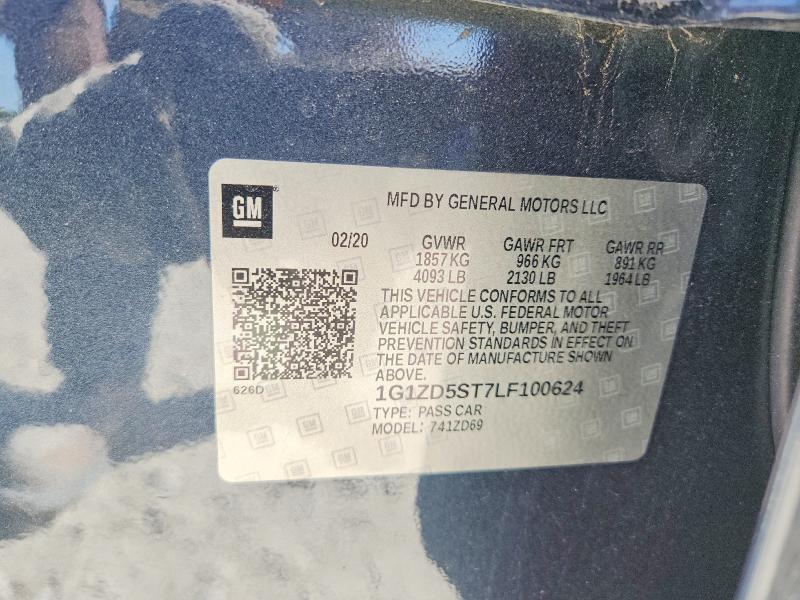 Продаж на аукціоні авто 2020 Chevrolet Malibu, vin: 1G1ZD5ST7LF100624, номер лоту: 65692426