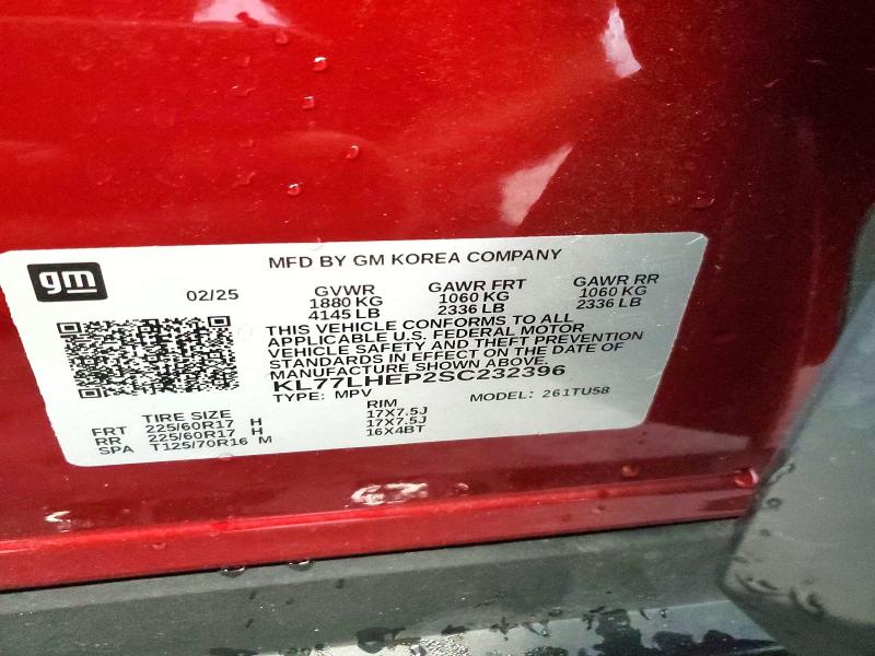 64302276 :رقم المزاد ، KL77LHEP2SC232396 vin ، 2025 Chevrolet Trax مزاد بيع