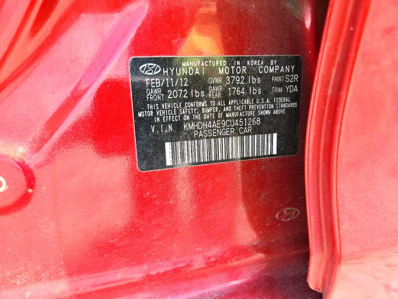 Продаж на аукціоні авто 2012 Hyundai Elantra, vin: KMHDH4AE9CU451268, номер лоту: 63419126