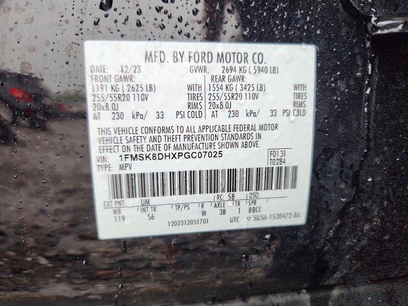 64493436 :رقم المزاد ، 1FMSK8DHXPGC07025 vin ، 2023 Ford Explorer مزاد بيع
