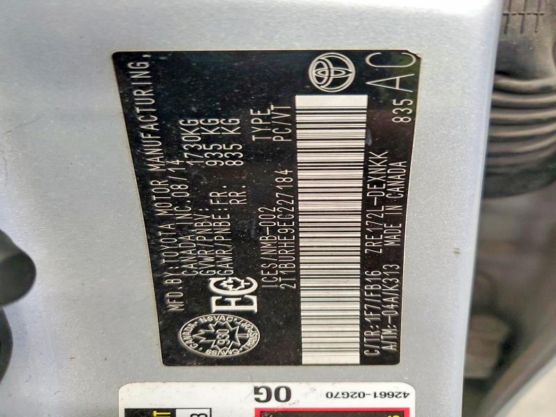 65817176 :رقم المزاد ، 2T1BURHE9EC227184 vin ، 2014 Toyota Corolla مزاد بيع