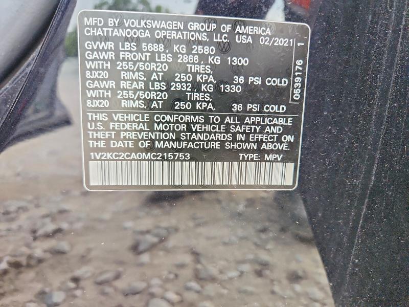 Продаж на аукціоні авто 2021 Volkswagen Atlas Cross Sport, vin: 1V2KC2CA0MC215753, номер лоту: 63861206