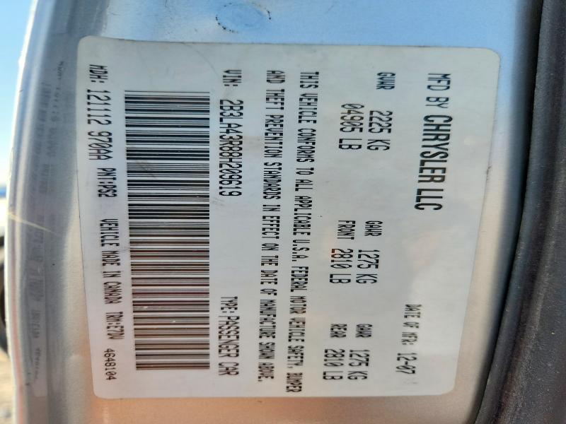 63474496 :رقم المزاد ، 2B3LA43R88H209619 vin ، 2008 Dodge Charger مزاد بيع