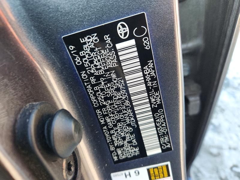 Продажа на аукционе авто 2019 Toyota Prius, vin: JTDKARFU8K3097521, номер лота: 62807396