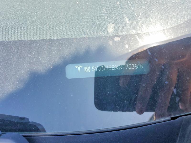 Продаж на аукціоні авто 2022 Tesla Model 3, vin: 5YJ3E1EBXNF323818, номер лоту: 65370356