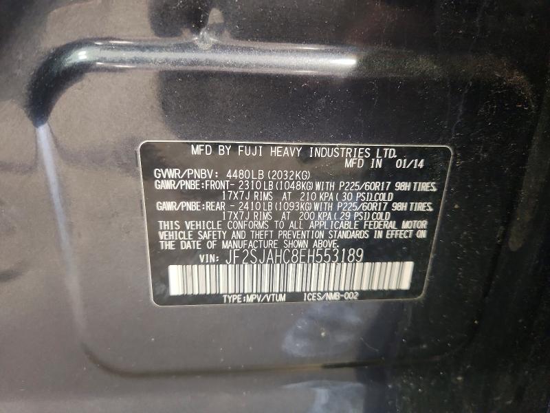 Aukcja sprzedaży 2014 Subaru Forester, vin: JF2SJAHC8EH553189, numer aukcji: 64920306
