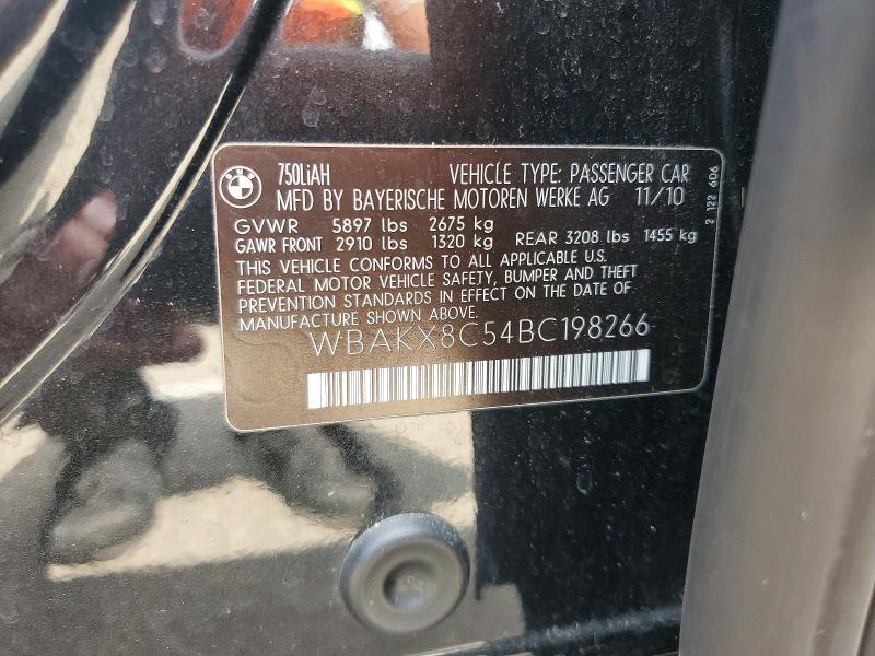 Aukcja sprzedaży 2011 Bmw 750, vin: WBAKX8C54BC198266, numer aukcji: 67030266