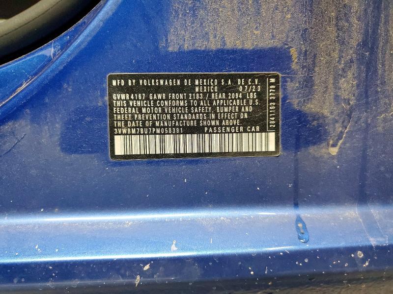 2023 Volkswagen Jetta მანქანა იყიდება აუქციონზე, vin: 3VWBM7BU7PM058391, აუქციონის ნომერი: 64232436