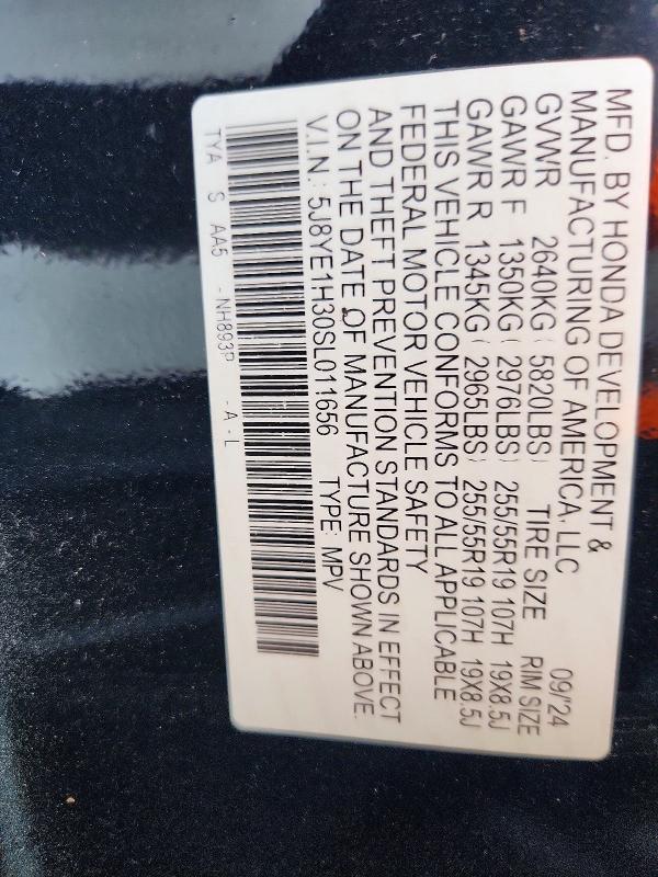 65994736 :رقم المزاد ، 5J8YE1H30SL011656 vin ، 2025 Acura Mdx مزاد بيع