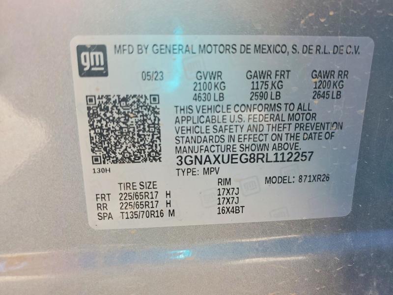 Продажа на аукционе авто 2024 Chevrolet Equinox, vin: 3GNAXUEG8RL112257, номер лота: 67112836