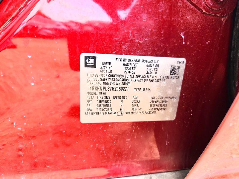 Продаж на аукціоні авто 2017 Gmc Acadia, vin: 1GKKNPLS7HZ159271, номер лоту: 65377266