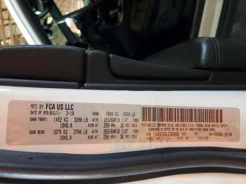 Aukcja sprzedaży 2018 Jeep Grand Cherokee, vin: 1C4RJEBG6JC369960, numer aukcji: 64314116