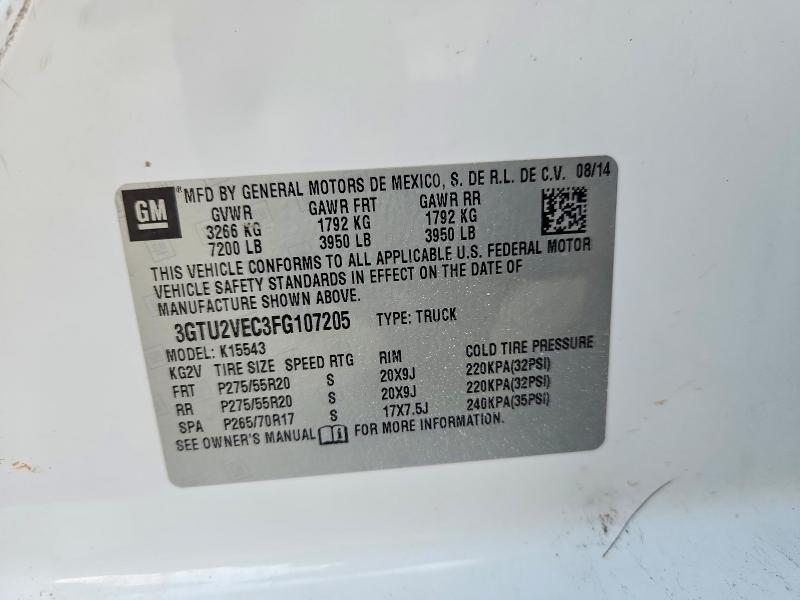 Auction sale of the 2015 Gmc Sierra, vin: 3GTU2VEC3FG107205, lot number: 66756136