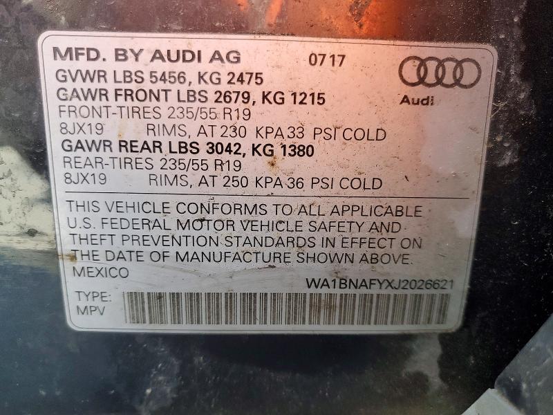 Продаж на аукціоні авто 2018 Audi Q5, vin: WA1BNAFYXJ2026621, номер лоту: 66923956