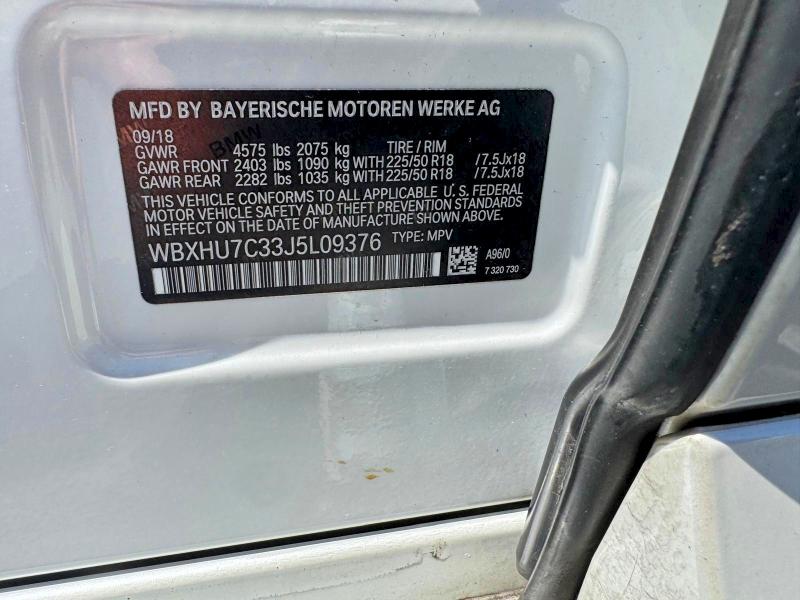 Aukcja sprzedaży 2018 Bmw X1, vin: WBXHU7C33J5L09376, numer aukcji: 64676166