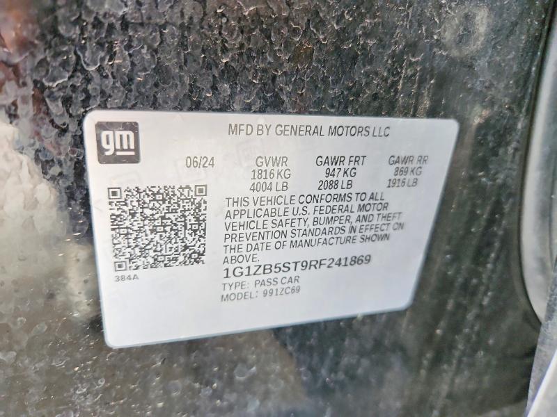 Aukcja sprzedaży 2024 Chevrolet Malibu, vin: 1G1ZB5ST9RF241869, numer aukcji: 63419686