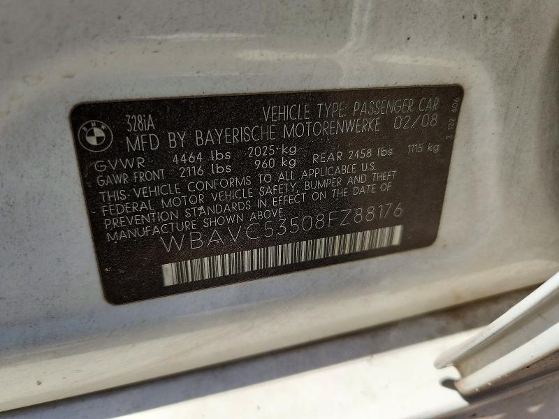 67013656 :رقم المزاد ، WBAVC53508FZ88176 vin ، 2008 Bmw 328 مزاد بيع