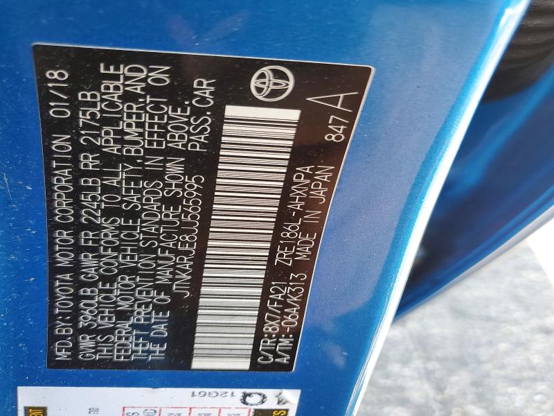 Aukcja sprzedaży 2018 Toyota Corolla Im, vin: JTNKARJE8JJ565995, numer aukcji: 63576976