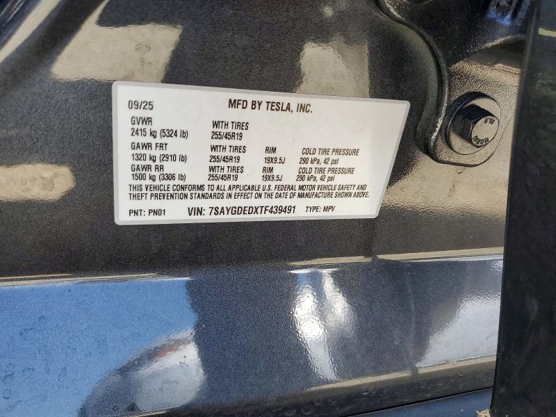 63449686 :رقم المزاد ، 7SAYGDEDXTF439491 vin ، 2026 Tesla Model Y مزاد بيع