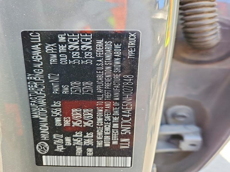 64437106 :رقم المزاد ، 5NTJC4AE5NH027848 vin ، 2022 Hyundai Santa Cruz مزاد بيع