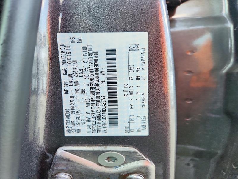 Aukcja sprzedaży 2013 Ford Escape, vin: 1FMCU0F70DUA82747, numer aukcji: 64885196