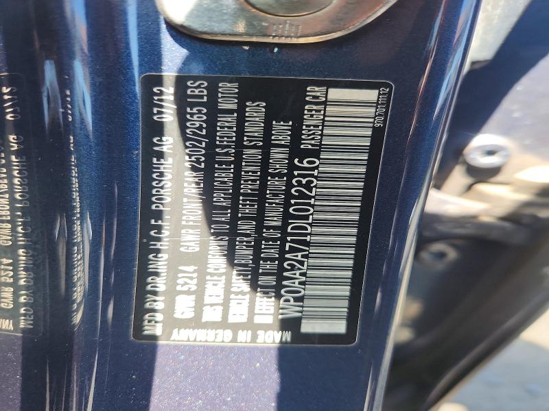 Продажа на аукционе авто 2013 Porsche Panamera, vin: WP0AA2A71DL012316, номер лота: 64487376